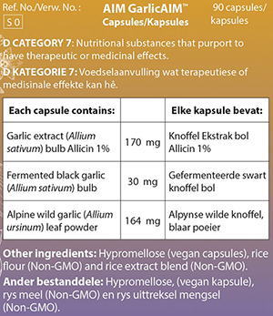Garlic Aim Ingredients